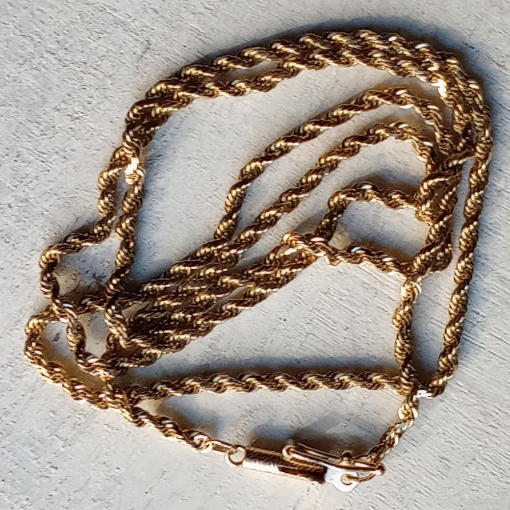 10k Solid Yellow Gold Rope Chain 17" Michael Anthony